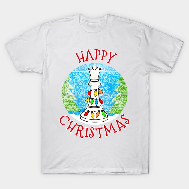 Christmas Chess Player Queen Xmas 2022 T-Shirt by doodlerob